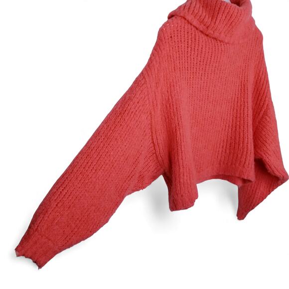 PILCRO Anthropologie Zamora Cowl Neck Alpaca Sweater in Coral #OB1194125 Small - Picture 8 of 15